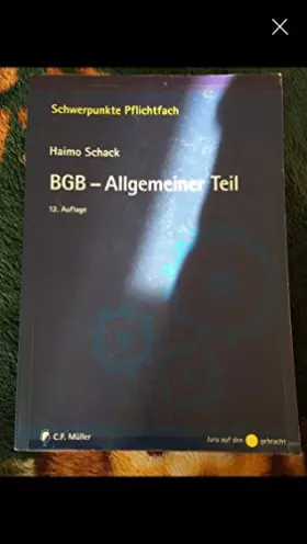 Couverture du produit · BGB-Allgemeiner Teil