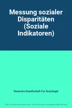 Couverture du produit · Messung sozialer Disparitäten (Soziale Indikatoren)