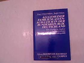 Couverture du produit · Allgemeiner Familienlastenausgleich in der Bundesrepublik Deutschland: Eine empirische Analyse zu drei Jahrzehnten monetärer Fa