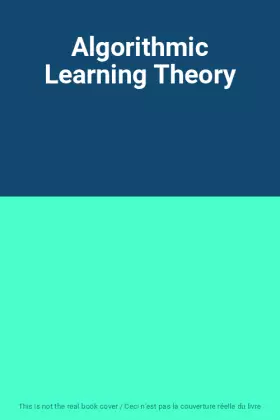 Couverture du produit · Algorithmic Learning Theory