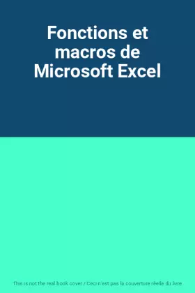Couverture du produit · Fonctions et macros de Microsoft Excel