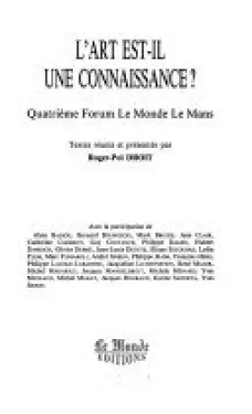 Couverture du produit · L'art est-il une connaissance ?