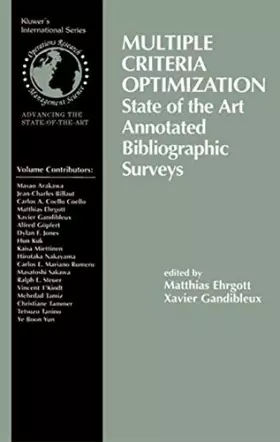 Couverture du produit · Multiple Criteria Optimization: State of the Art Annotated Bibliographic Surveys (International Series in Operations Research &