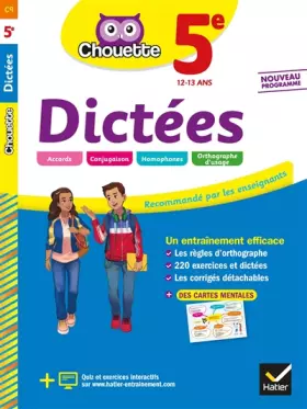 Couverture du produit · Dictées 5e: cahier d'entraînement en orthographe