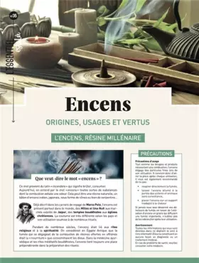 Couverture du produit · Encens : origines, usages et vertus: L'encens, résine millénaire