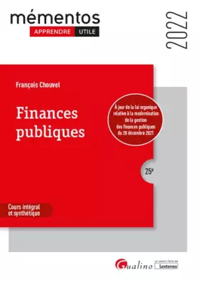 Couverture du produit · Finances publiques: À jour de la loi organique relative à la modernisation de la gestion des finances publiques du 28 décembre