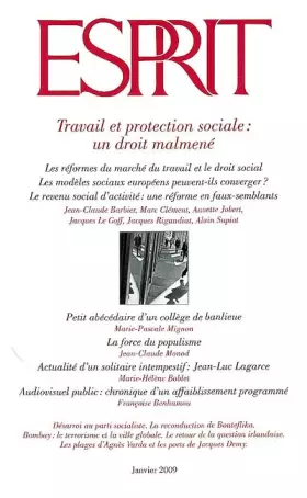 Revue Esprit travail et protection sociale: un droit malmen? - collectif