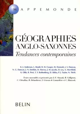 Couverture du produit · Géographies anglo-saxonnes : Tendances contemporaines