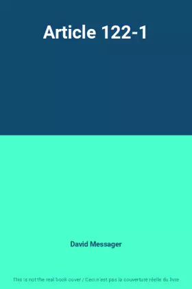 Couverture du produit · Article 122-1