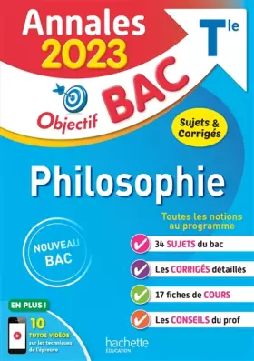 Couverture du produit · Annales Objectif BAC 2023 - Philosophie