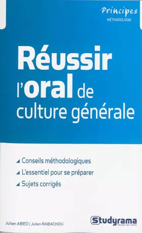 Couverture du produit · Réussir l'oral de culture générale