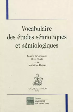 Couverture du produit · Vocabulaire des études sémiotiques et sémiologiques