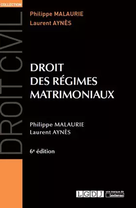 Couverture du produit · DROIT DES REGIMES MATRIMONIAUX 6EME EDITION
