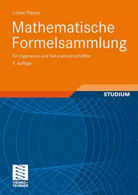 Couverture du produit · Mathematische Formelsammlung für Ingenieure und Naturwissenschaftler. (Vieweg Fachbücher der Technik)