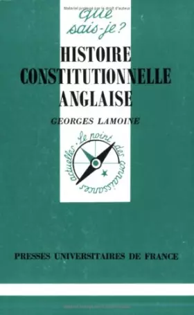 Couverture du produit · Histoire Constitutionnelle Anglaise