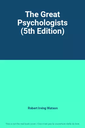 Couverture du produit · The Great Psychologists (5th Edition)