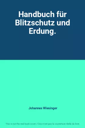 Couverture du produit · Handbuch für Blitzschutz und Erdung.