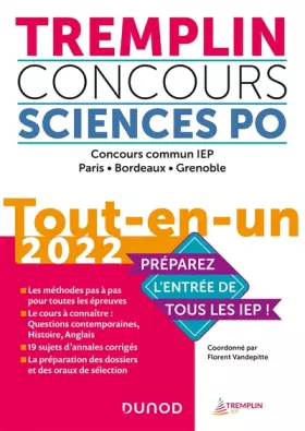 Couverture du produit · Tremplin Concours Sciences Po Tout-en-un 2022 - Concours commun IEP, Paris, Bordeaux, Grenoble: Concours commun IEP, Paris, Bor