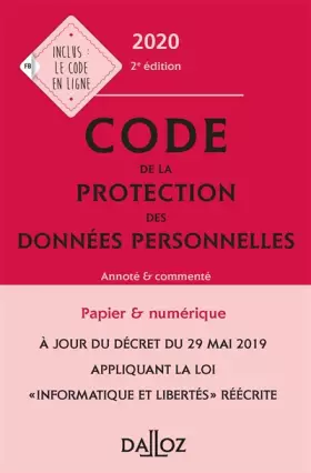 Couverture du produit · Code de la protection des données personnelles 2020 - 2e ed.