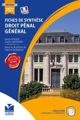 Couverture du produit · Fiches de synthèse de droit pénal général