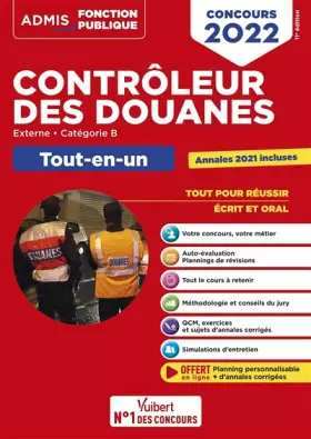 Couverture du produit · Concours Contrôleur des douanes - Catégorie B - Tout-en-un Branches opérations commerciales, surveillance et administration gén