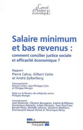 Couverture du produit · Salaire minimum et bas revenus : comment concilier justice sociale et efficacité économique? (CAE n.79)