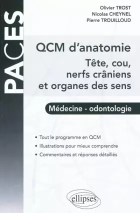 Couverture du produit · QCM d'Anatomie Tête & Cou Nerfs Craniens & Organes des Sens Odontologie