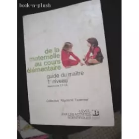 Couverture du produit · De la maternelle au cours élémentaire