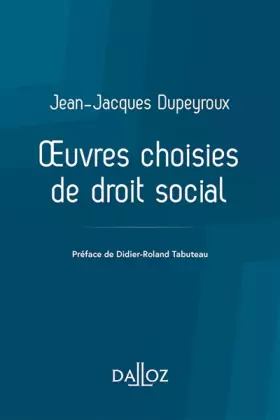 Couverture du produit · Oeuvres choisies de droit social