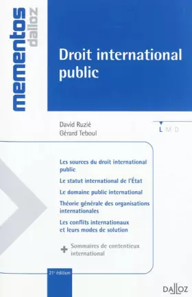 Couverture du produit · Droit international public - 21e éd.: Mémentos