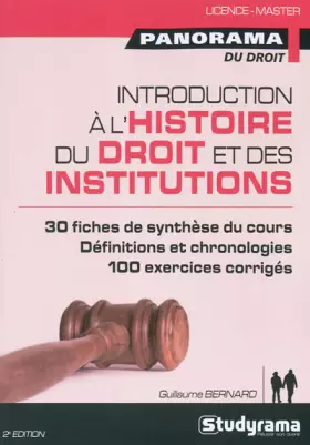 Couverture du produit · Introduction à l'histoire du droit et des institutions