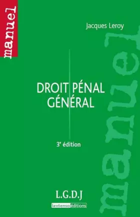 Couverture du produit · Droit pénal général