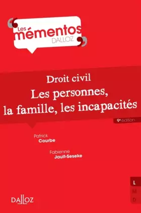 Couverture du produit · Droit civil. Les personnes, la famille, les incapacités - 9e éd.