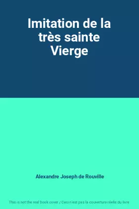 Couverture du produit · Imitation de la très sainte Vierge