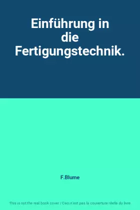 Couverture du produit · Einführung in die Fertigungstechnik.