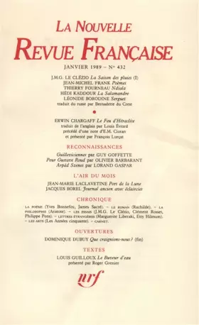 Couverture du produit · La Nouvelle Revue Française