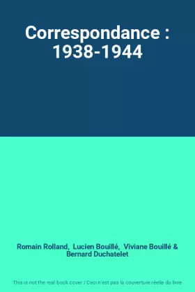 Couverture du produit · Correspondance : 1938-1944