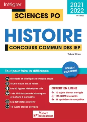 Couverture du produit · Concours Sciences Po - Histoire: Tout pour faire la différence - Concours commun des IEP (Réseau ScPo) - Nouveau programme 2021