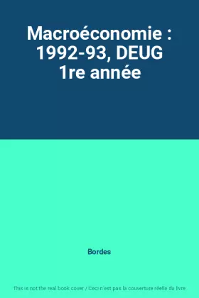 Couverture du produit · Macroéconomie : 1992-93, DEUG 1re année