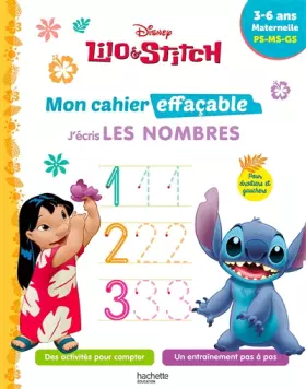 Couverture du produit · Disney - Lilo et Stitch - Mon cahier effaçable - J'écris les nombres (3 - 6 ans)