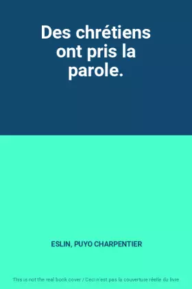 Couverture du produit · Des chrétiens ont pris la parole.