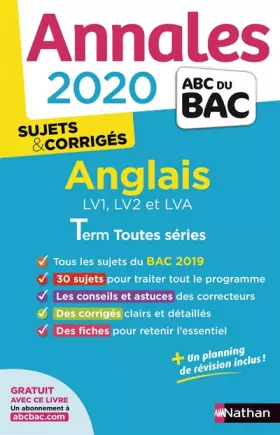 Couverture du produit · Annales ABC du Bac 2020 Anglais Term Toutes séries