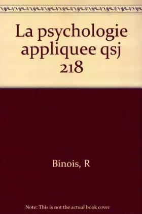 Couverture du produit · LA PSYCHOLOGIE APPLIQUEE