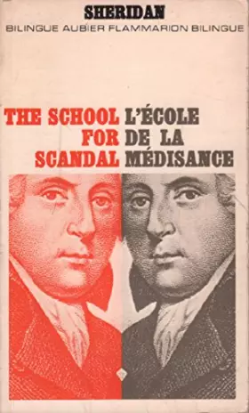Couverture du produit · L'ecole de la medisance / the school for scandal