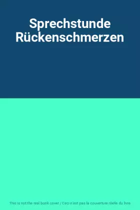 Couverture du produit · Sprechstunde Rückenschmerzen