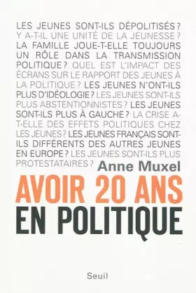 Couverture du produit · Avoir 20 ans en politique. Les enfants du désenchantement