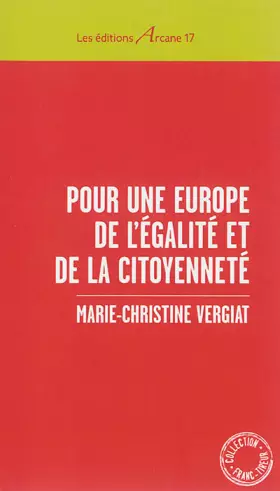 Couverture du produit · Pour une Europe de l'égalité et de la citoyenneté