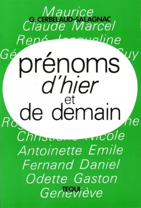 Couverture du produit · Prénoms d'hier et de demain