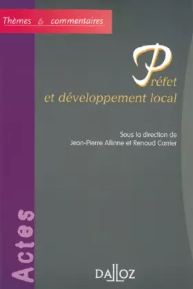 Couverture du produit · Préfet et développement local, 1ère édition