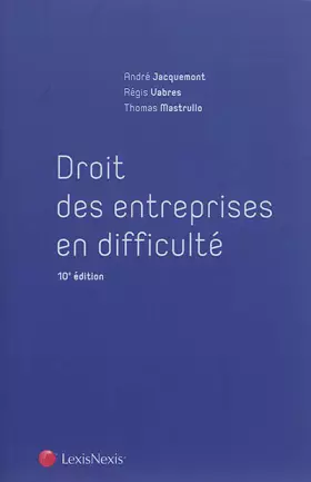 Couverture du produit · Droit des entreprises en difficulté